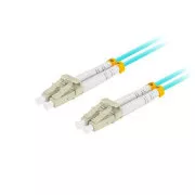 LANBERG optisches Patchkabel MM LC/UPC-LC/UPC duplex 3m LSZH OM3 50/125 Durchmesser 3mm, Farbe cyan