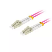 LANBERG optisches Patchkabel MM LC/UPC-LC/UPC duplex 1m LSZH OM4 50/125 Durchmesser 3mm, Farbe magenta