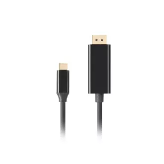 Lanberg USB-C(M)->DisplayPort(M) Kabel 1m 4K 60Hz schwarz Lanberg USB-C(M)->DisplayPort(M) Kabel 1m 4K 60Hz schwarz