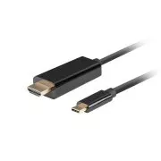 Lanberg USB-C(M)->HDMI(M) Kabel 1m 4K 60Hz schwarz