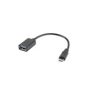 LANBERG USB Micro (M) 2.0 auf USB-A(F) Adapterkabel 15CM schwarz OTG