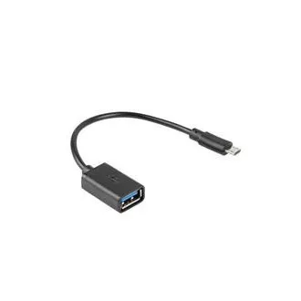 LANBERG USB Micro (M) 2.0 auf USB-A(F) Adapterkabel 15CM schwarz OTG