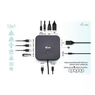 I-tec USB-C HDMI Dual DP Docking Station mit Power Delivery 100 W i-tec Universal-Ladegerät 112 W I-tec USB-C HDMI Dual DP Docking Station mit Power Delivery 100 W i-tec Universal-Ladegerät 112 W