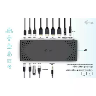 I-tec USB 3.0 / USB-C / Thunderbolt Dual Display Docking Station PD 100W I-tec USB 3.0 / USB-C / Thunderbolt Dual Display Docking Station PD 100W