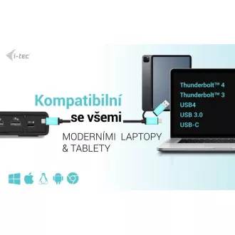 I-tec USB 3.0 / USB-C / Thunderbolt Dual Display Docking Station PD 100W I-tec USB 3.0 / USB-C / Thunderbolt Dual Display Docking Station PD 100W