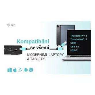 I-tec USB 3.0 / USB-C / Thunderbolt Dual Display Docking Station PD 100W I-tec USB 3.0 / USB-C / Thunderbolt Dual Display Docking Station PD 100W