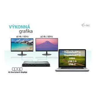I-tec USB 3.0 / USB-C / Thunderbolt Dual Display Docking Station PD 100W I-tec USB 3.0 / USB-C / Thunderbolt Dual Display Docking Station PD 100W