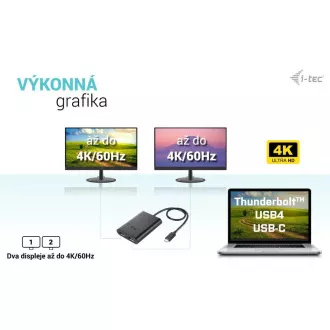 I-tec USB-C Dual 4K/60Hz (einzeln 8K/30Hz) DP Video Adapter