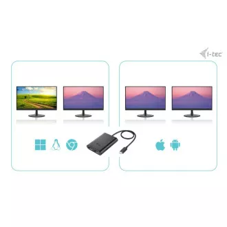 I-tec USB-C Dual 4K/60Hz (einzeln 8K/30Hz) DP Video Adapter