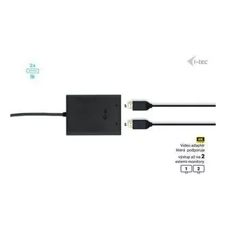 I-tec USB-C Dual 4K/60Hz (einzeln 8K/30Hz) DP Video Adapter