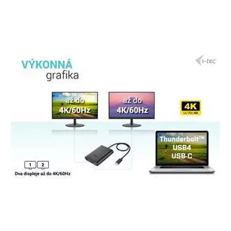 I-tec USB-C Dual 4K/60Hz (einzeln 8K/30Hz) DP Video Adapter