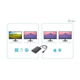 I-tec USB-C Dual 4K/60Hz (einzeln 8K/30Hz) DP Video Adapter