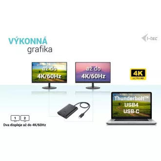 I-tec USB-C Dual 4K/60Hz (einzeln 8K/30Hz) HDMI Video Adapter