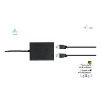 I-tec USB-C Dual 4K/60Hz (einzeln 8K/30Hz) HDMI Video Adapter