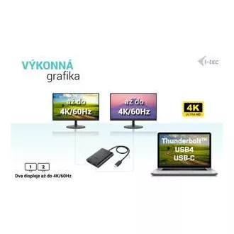 I-tec USB-C Dual 4K/60Hz (einzeln 8K/30Hz) HDMI Video Adapter