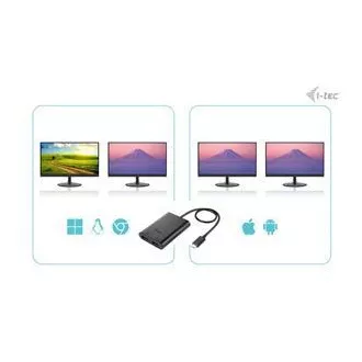 I-tec USB-C Dual 4K/60Hz (einzeln 8K/30Hz) HDMI Video Adapter