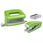 LEITZ Mini Hefter und Locher Set WOW, grün