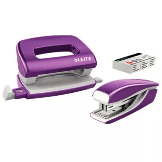 LEITZ Mini Hefter und Locher Set WOW, lila LEITZ Mini Hefter und Locher Set WOW, lila