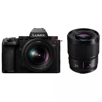 Panasonic Lumix DC-S5 Mark II Lumix S 20-60 mm f/3.5-5.6 Macro O.I.S. Lumix S 50 mm f/1.8 DSLM, 24.2 Mpx, schwarz Panasonic Lumix DC-S5 Mark II Lumix S 20-60 mm f/3.5-5.6 Macro O.I.S. Lumix S 50 mm f/1.8 DSLM, 24.2 Mpx, schwarz