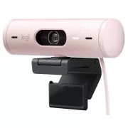 Logitech Webcam BRIO 500, Full HD, 4-facher Zoom, RightLight 4 mit HDR, rosa, USB-C