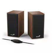 GENIUS Lautsprecher SP-HF180, 2.0, 6W, USB-Stromversorgung, 3.5mm Klinke, Holz, braun
