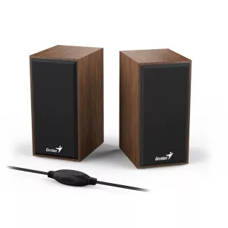 GENIUS Lautsprecher SP-HF180, 2.0, 6W, USB-Stromversorgung, 3.5mm Klinke, Holz, braun