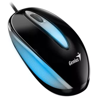 Genius DX-Mini / Maus, kabelgebunden, optisch, 1000DPI, 3 Tasten, USB, RGB LED, schwarz