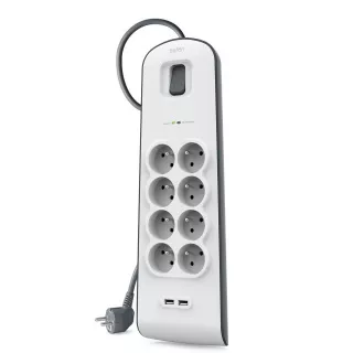 Belkin Überspannungsschutz BSV804 - 8 Steckdosen, 2xUSB/2.4A, 2m Belkin Überspannungsschutz BSV804 - 8 Steckdosen, 2xUSB/2.4A, 2m