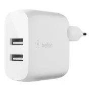 Belkin BOOST CHARGE™ Dual 24W USB-A Wandladegerät, Weiß