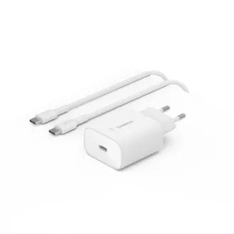 Belkin BOOST CHARGE™ 25W USB-C Power Delivery PPS Wandladegerät 1m USB-C zu USB-C Kabel, Weiß Belkin BOOST CHARGE™ 25W USB-C Power Delivery PPS Wandladegerät 1m USB-C zu USB-C Kabel, Weiß