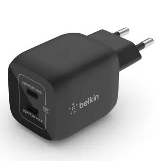 Belkin BOOST CHARGE™ Dual 45W USB-C Power Delivery GaN PPS Wandladegerät, Schwarz Belkin BOOST CHARGE™ Dual 45W USB-C Power Delivery GaN PPS Wandladegerät, Schwarz