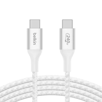 Belkin BOOST CHARGE™ USB-C/USB-C Kabel 240W, 2m, weiß - langlebig Belkin BOOST CHARGE™ USB-C/USB-C Kabel 240W, 2m, weiß - langlebig