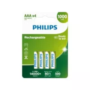 Philips wiederaufladbare Batterien AAA 1000mAh, NiMH - 4 St.