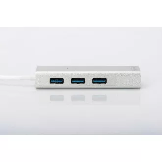 DIGITUS USB 3.0 HUB, 3 Anschlüsse und Gigabit LAN Adapter 3xUSB A/F, 1xUSB A/M, 1xRJ45 LAN, Win / Mac OS DIGITUS USB 3.0 HUB, 3 Anschlüsse und Gigabit LAN Adapter 3xUSB A/F, 1xUSB A/M, 1xRJ45 LAN, Win / Mac OS