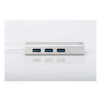 DIGITUS USB 3.0 HUB, 3 Anschlüsse und Gigabit LAN Adapter 3xUSB A/F, 1xUSB A/M, 1xRJ45 LAN, Win / Mac OS DIGITUS USB 3.0 HUB, 3 Anschlüsse und Gigabit LAN Adapter 3xUSB A/F, 1xUSB A/M, 1xRJ45 LAN, Win / Mac OS