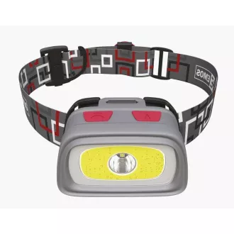 Emos LED-Stirnlampe P3531, 330 lm, 65m, 1x CREE   1x COB   rote LED hinten, 3x AAA  CR2032