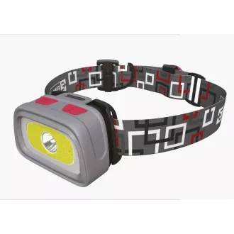 Emos LED-Stirnlampe P3531, 330 lm, 65m, 1x CREE   1x COB   rote LED hinten, 3x AAA  CR2032