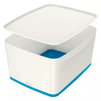 LEITZ Aufbewahrungsbox mit Deckel MyBox, Größe L, weiß/blau LEITZ Aufbewahrungsbox mit Deckel MyBox, Größe L, weiß/blau