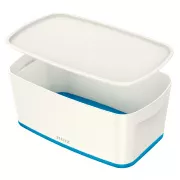 LEITZ Aufbewahrungsbox mit Deckel MyBox, Größe S, weiß/blau