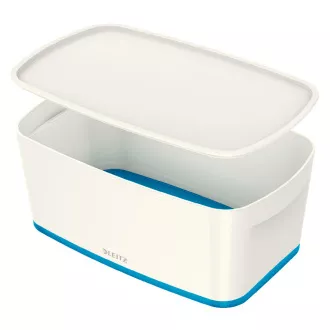 LEITZ Aufbewahrungsbox mit Deckel MyBox, Größe S, weiß/blau LEITZ Aufbewahrungsbox mit Deckel MyBox, Größe S, weiß/blau