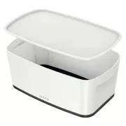 LEITZ Aufbewahrungsbox mit Deckel MyBox, Größe S, weiß/schwarz