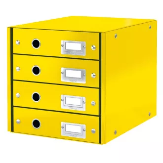 LEITZ Click&Store Schubladenbox, 4 Schubladen, gelb