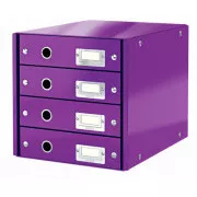 LEITZ Click&Store Schubladenbox, 4 Schubladen, lila