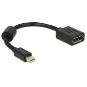 Delock Adapter mini Displayport Stecker > Displayport Buchse, schwarz