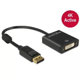 Delock Displayport 1.2 Stecker > DVI Buchse 4K aktiv schwarz Delock Displayport 1.2 Stecker > DVI Buchse 4K aktiv schwarz