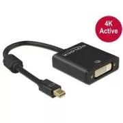 Delock Adapter Mini-DisplayPort 1.2 Stecker > DVI-Buchse 4K, aktiv, schwarz