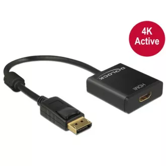 Delock Displayport 1.2 Stecker > HDMI Buchse 4K aktiv schwarz Delock Displayport 1.2 Stecker > HDMI Buchse 4K aktiv schwarz