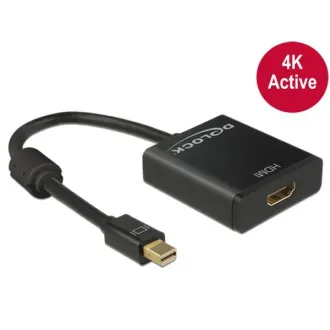 Delock Adapter mini Displayport 1.2 Stecker > HDMI Buchse 4K aktiv schwarz Delock Adapter mini Displayport 1.2 Stecker > HDMI Buchse 4K aktiv schwarz