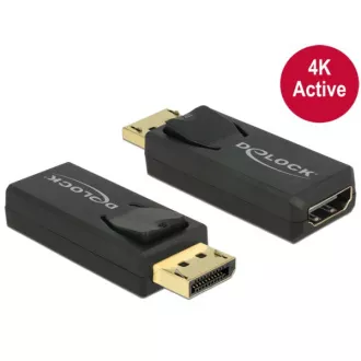 Delock Displayport 1.2 Stecker > HDMI Buchse 4K aktiv schwarz Delock Displayport 1.2 Stecker > HDMI Buchse 4K aktiv schwarz