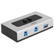 Delock USB 3.0-Switch mit 2 Anschlüssen, manuell umschaltbar (bidirektional)